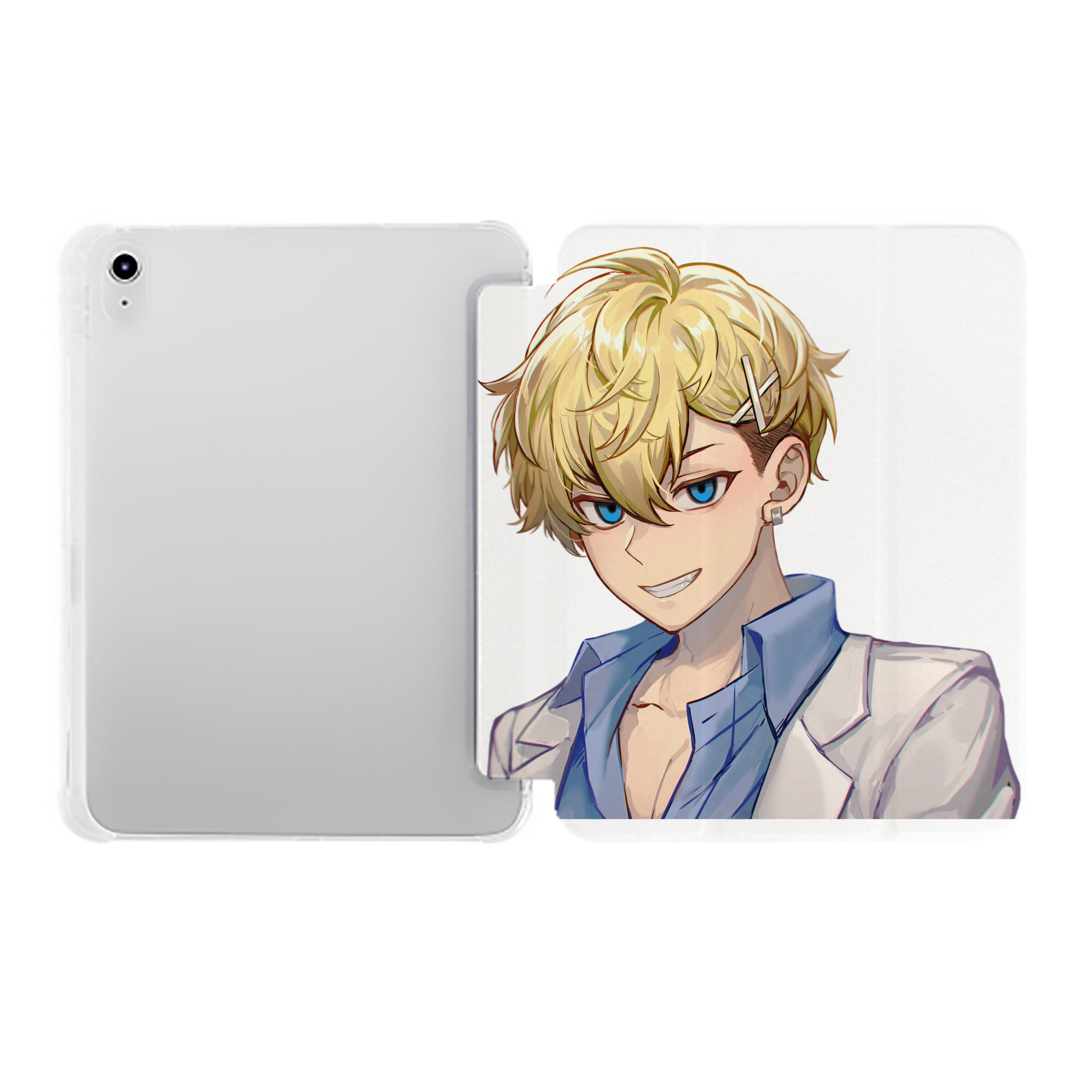 （画像用） 東京リベンジャーズ Tokyo Revengers IPad ケース ペン収納付き 三つ折りスタンド PUレザー×シリコン 対応機種9.5/10.5/10.9インチ